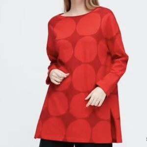 Marimekko X Uniglo Red Circle Pattern Tunic